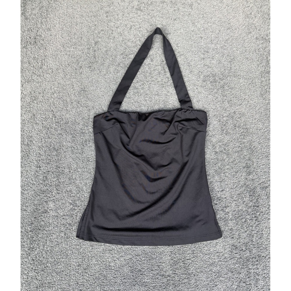 Princess Polly Black Halter Neck Top Size US 0 Recycled Polyester Stretch